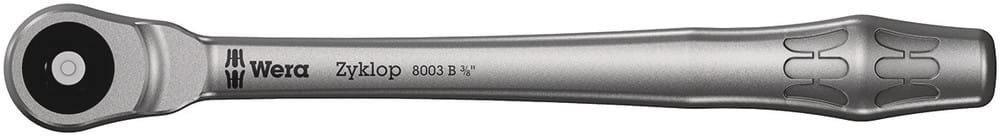 WERA 05004033001 8003 B ZYKLOP METAL RATCHET WITH PUSH-THROUGH SQUARE AND 3/8" DRIVE, 3/8" X 222