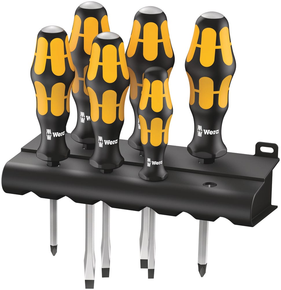 WERA 05018282001 932/6 Screwdriver set Kraftform Wera: Chiseldriver and rack, 6 pieces