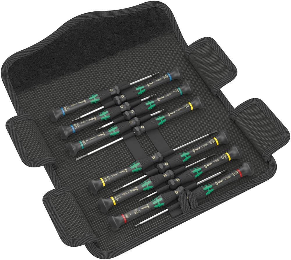 WERA 05073675001 Kraftform Micro 12 Universal 1 screwdriver set for electronic applications, 12 pieces