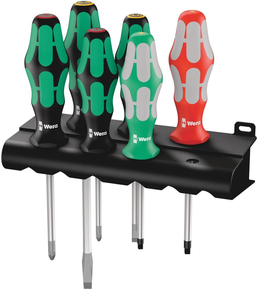 WERA 05347778001 334/368/6 Screwdriver set and rack, 6 pieces