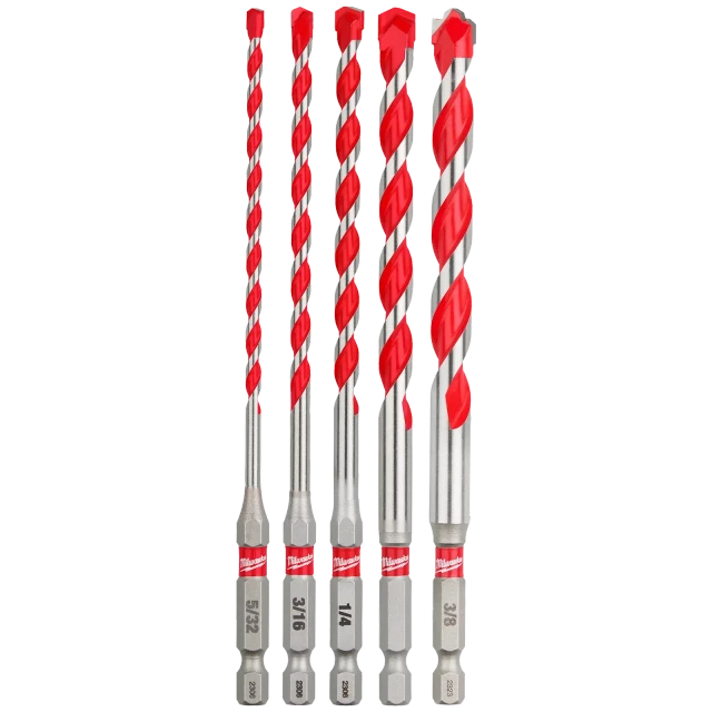 5PC SHOCKWAVE™ Impact Duty Carbide Hammer Drill Bit Set