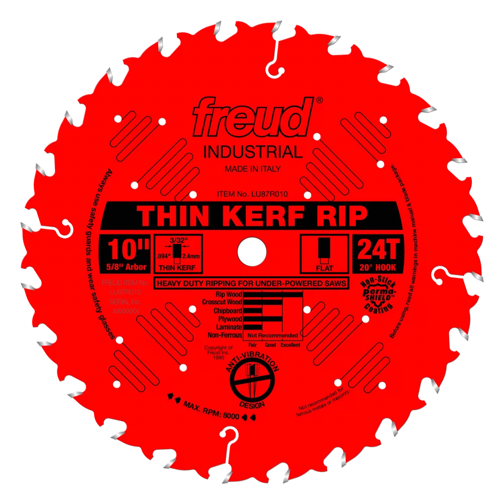 FREUD LU87R010 10" x 24T THIN KERF RIP BLADE