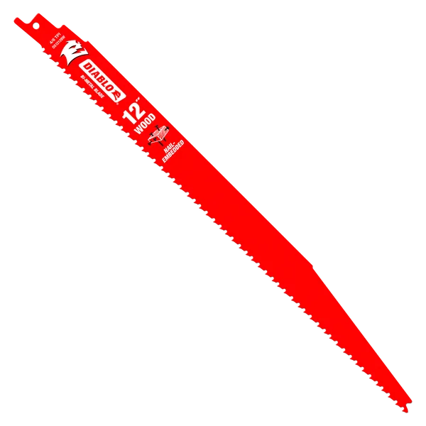DIABLO DS1212BW5C 12" RECIP BLADE WOOD WITH NAIL EMBEDDED
