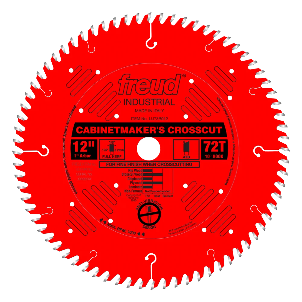 FREUD LU73R012 12" CABINETMAKERS CROSS CUT BLADE
