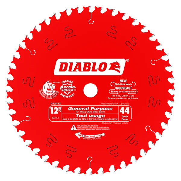 DIABLO D1244X 12" X 44CT GENERAL PURPOSE BLADE