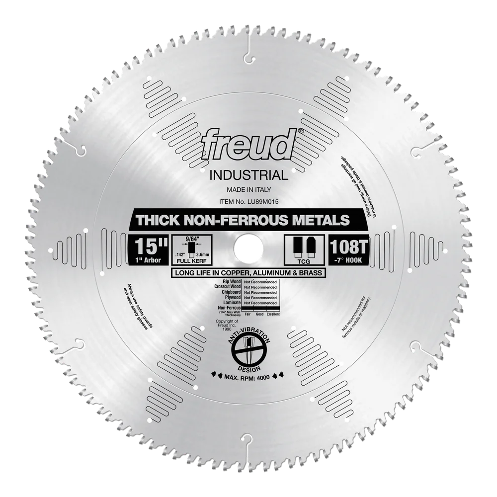 FREUD LU89M015 15" x 100 C.T. BLADE NON-FERROUS