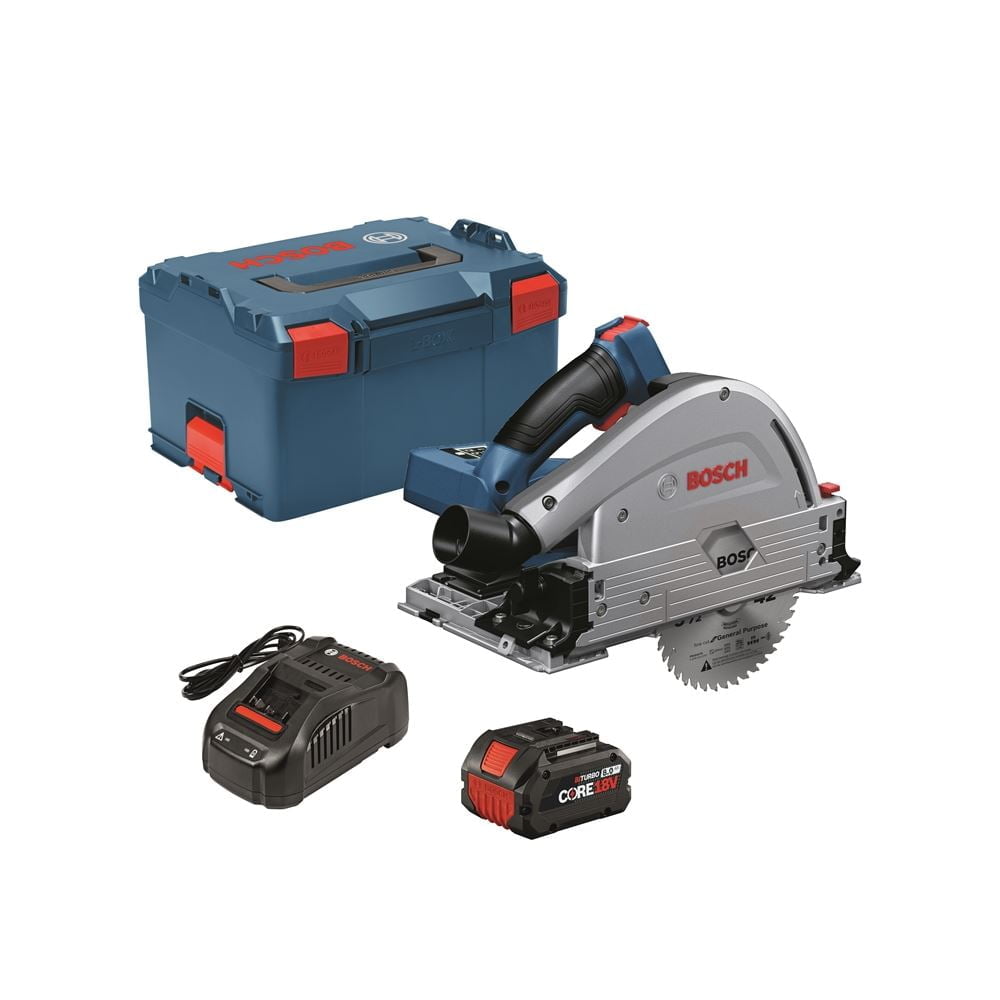 BOSCH GKT18V-20GCL14 PROFACTOR 18V Connected-Ready 5-1/2 In. Track Saw Kit with (1) CORE18V 8.0 Ah PROFACTOR Performance Battery