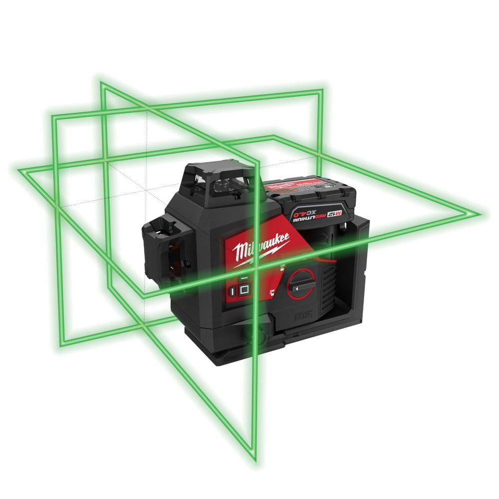 MILWAUKEE 3632-21 M12™ Green 360° 3-Plane Laser Kit