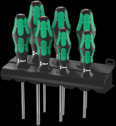 WERA 05223161001 367/7 TORX® HF KRAFTFORM PLUS SCREWDRIVER SET WITH HOLDING FUNCTION AND RACK, 7