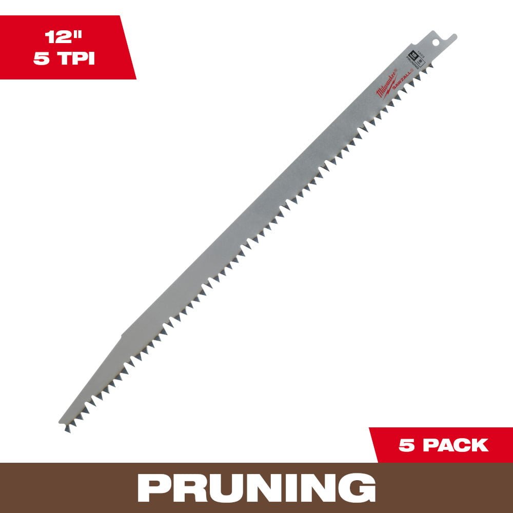 MILWAUKEE 48-00-1303 12" 5 TPI Pruning SAWZALL® Blade (5 PK)