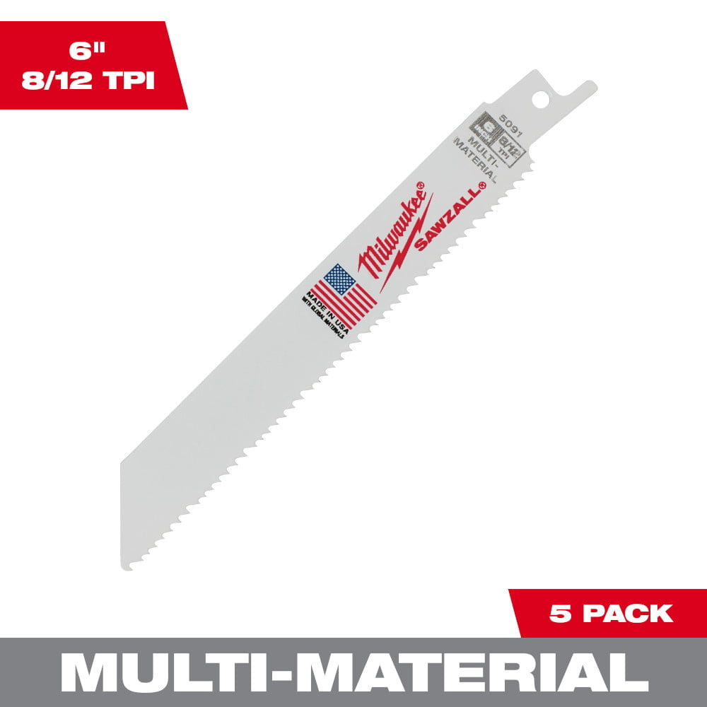 MILWAUKEE 48-00-5091 6" 8/12 TPI Sawzall® Blades (5 Pk)