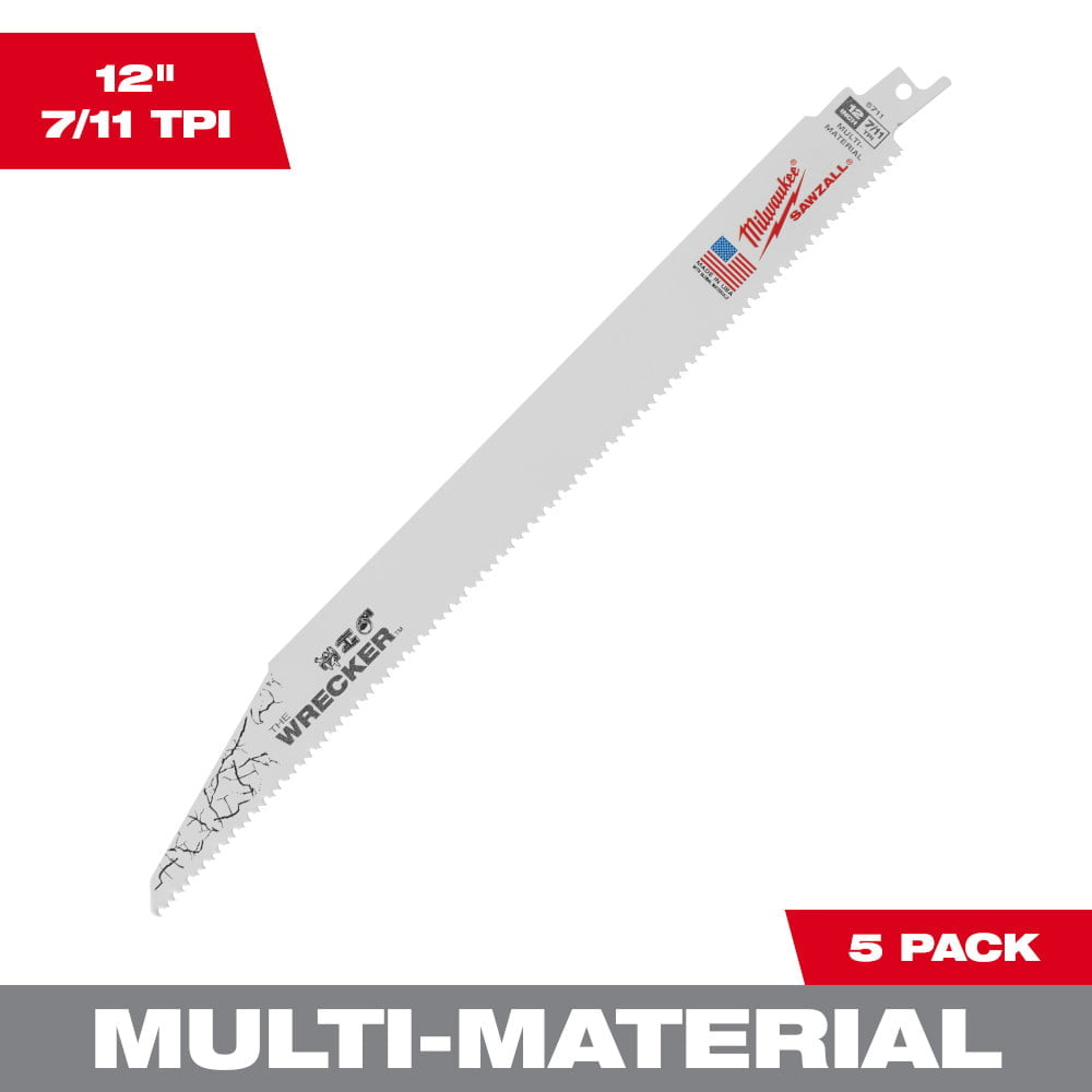 MILWAUKEE 48-00-5711 The WRECKER™ Multi-Material SAWZALL® Blade 12" 7/11TPI 5pk