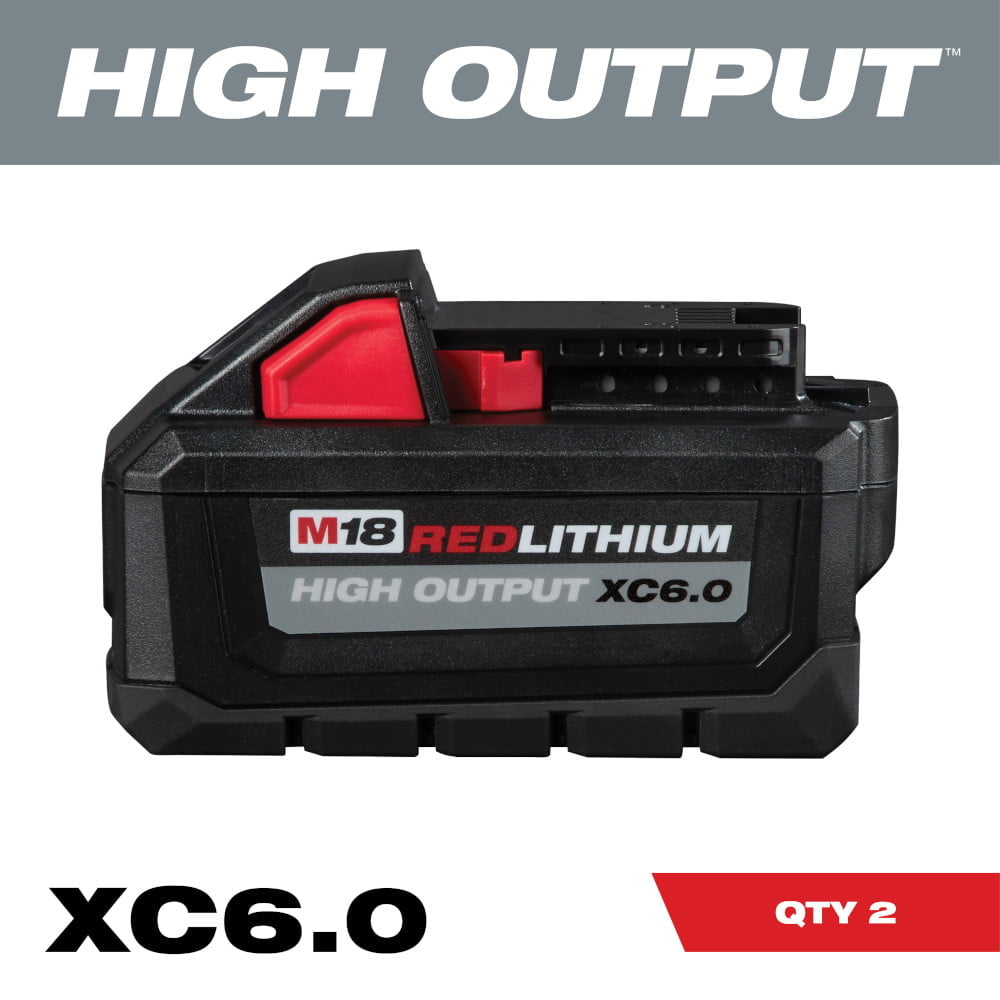 MILWAUKEE 48-11-1862 M18™ REDLITHIUM™ HIGH OUTPUT™ XC6.0 Battery Pack (2 Pk)