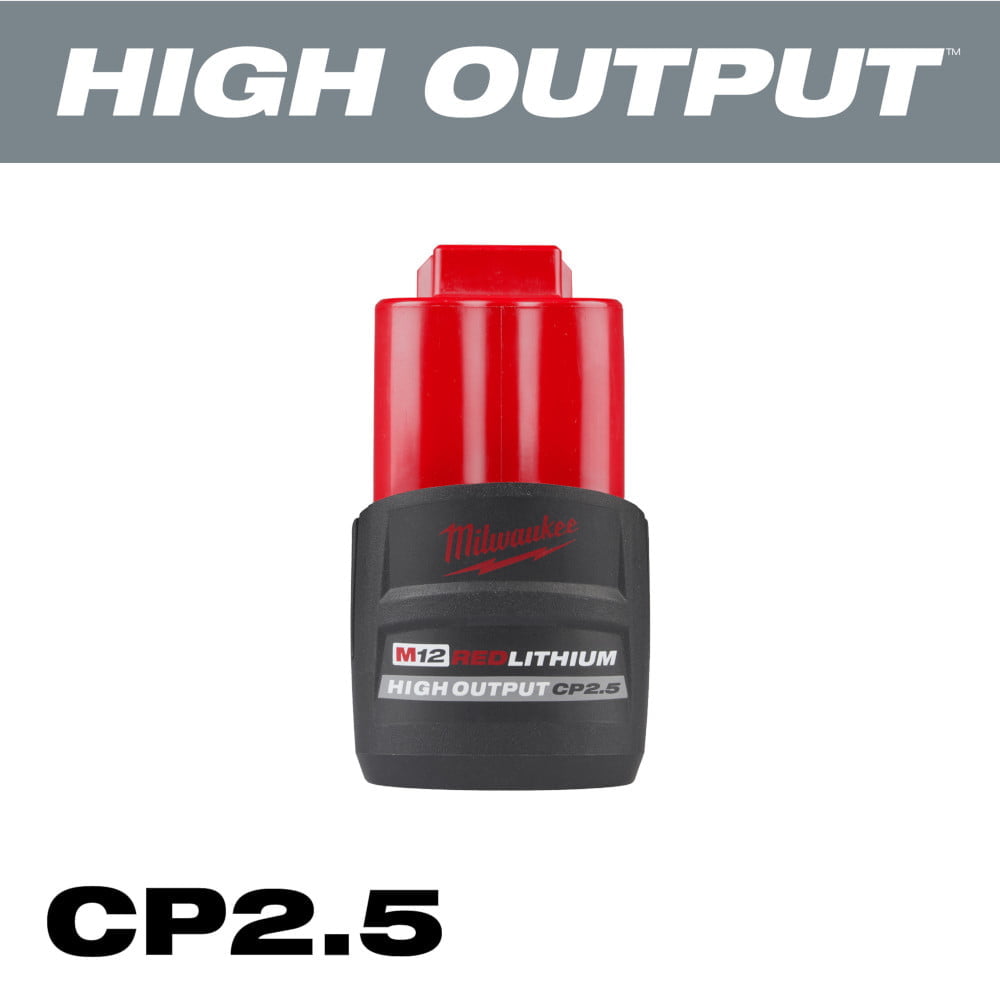 MILWAUKEE 48-11-2425 M12™ REDLITHIUM™ HIGH OUTPUT™ CP2.5 Battery Pack