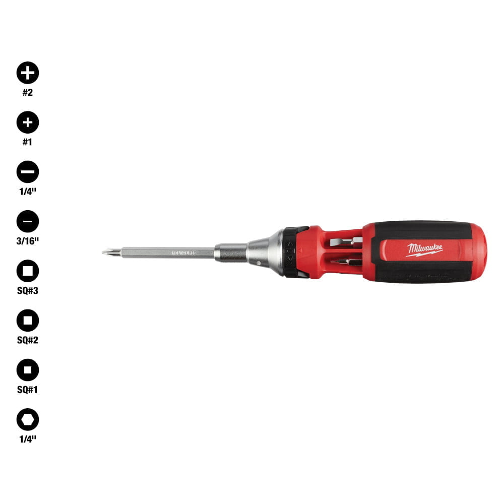 MILWAUKEE 48-22-2322 9-in-1 Square Drive Ratcheting Multi-bit Driver