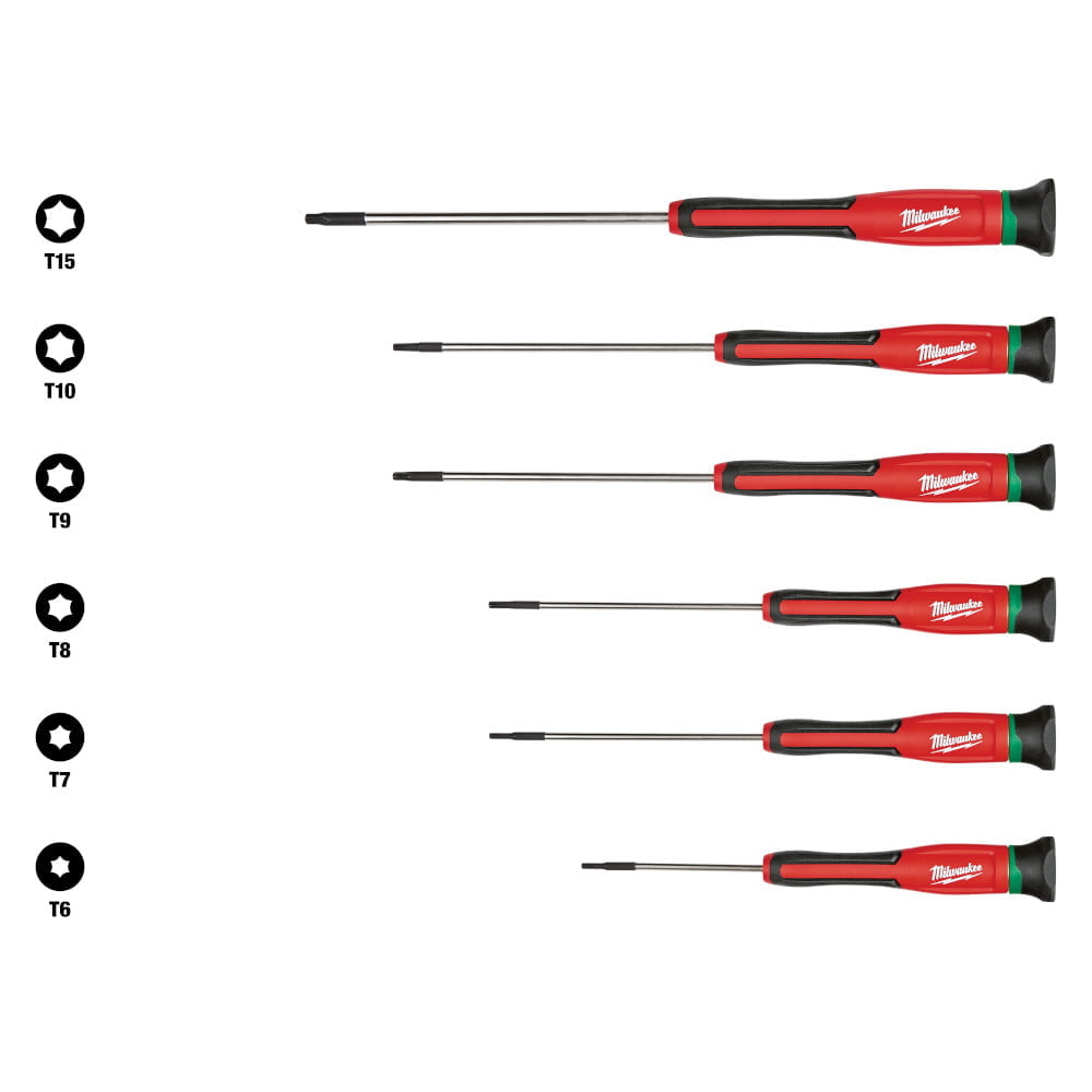 MILWAUKEE 48-22-2610 6 PC TORX® Precision Screwdriver Set w/ Case