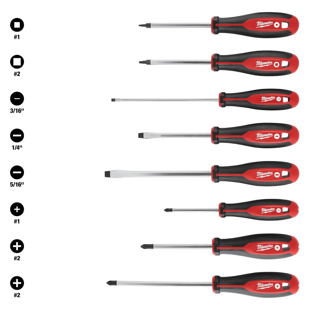 MILWAUKEE 48-22-2718 8pc Screwdriver Kit w/ Square