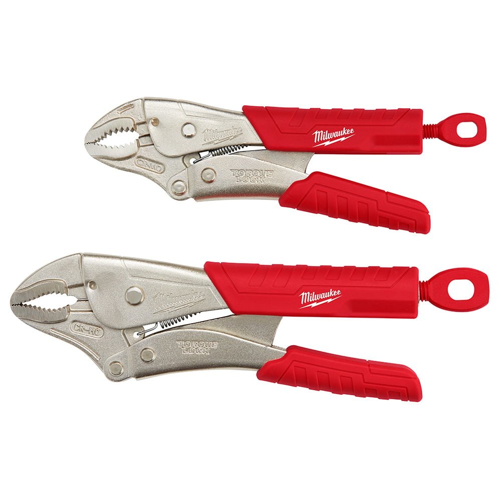 MILWAUKEE 48-22-3402 2 Pc. 7" & 10" TORQUE LOCK™ CURVED JAW LOCKING PLIERS SET WITH GRIP