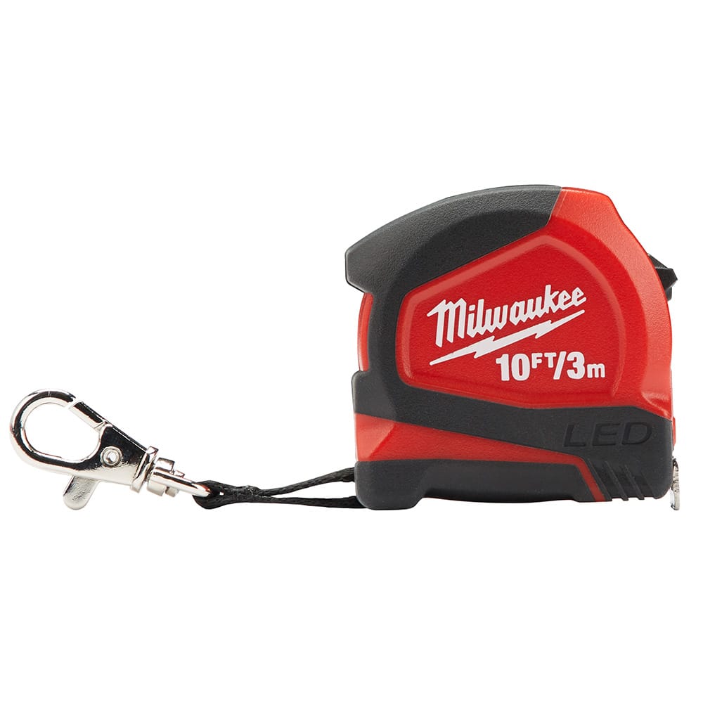 MILWAUKEE 48-22-6601 10FT./3M KEYCHAIN TAPE MEASURE WITH LED