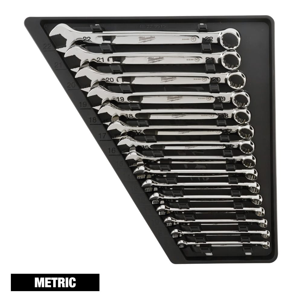 MILWAUKEE 48-22-9515 15 PC COMBINATION WRENCH SET - METRIC
