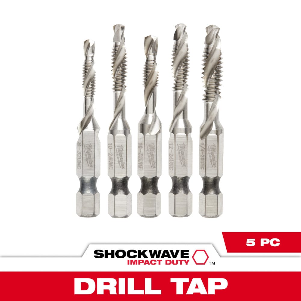 MILWAUKEE 48-89-4874 DRILL TAP SET 1/4-20 8-32 10-24 12-24