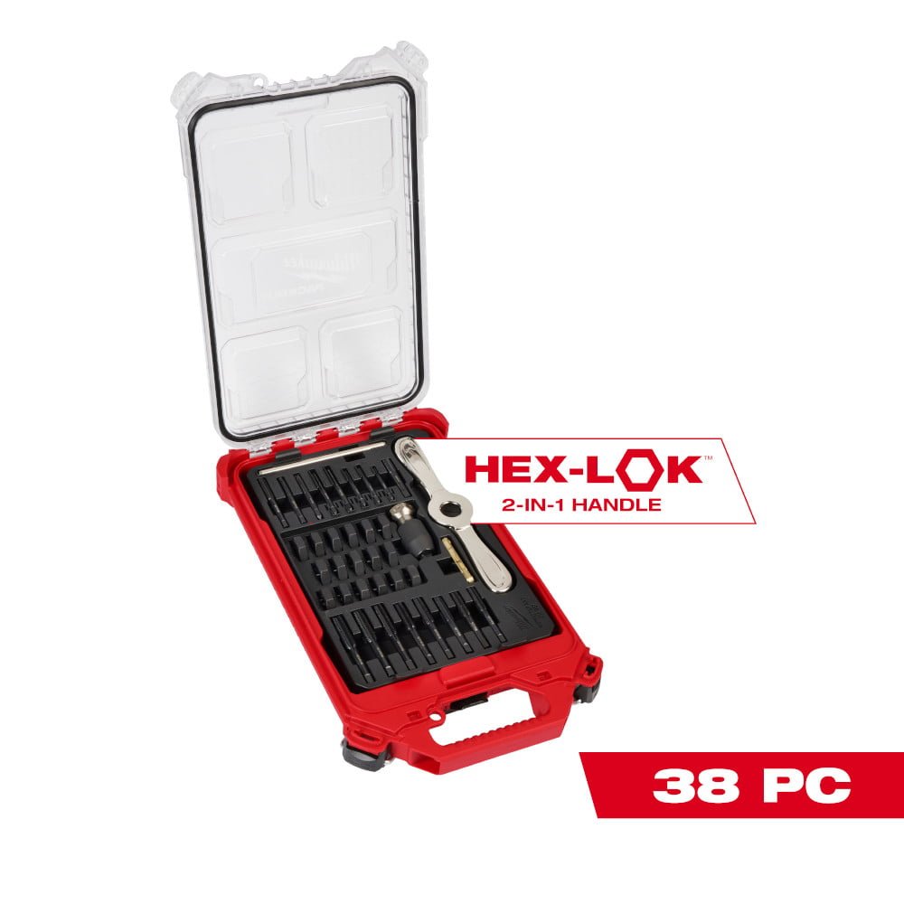 MILWAUKEE 49-22-5603 38PC Metric Tap & Die PACKOUT™ Set w/ Hex-LOK™ 2-in-1 Handle