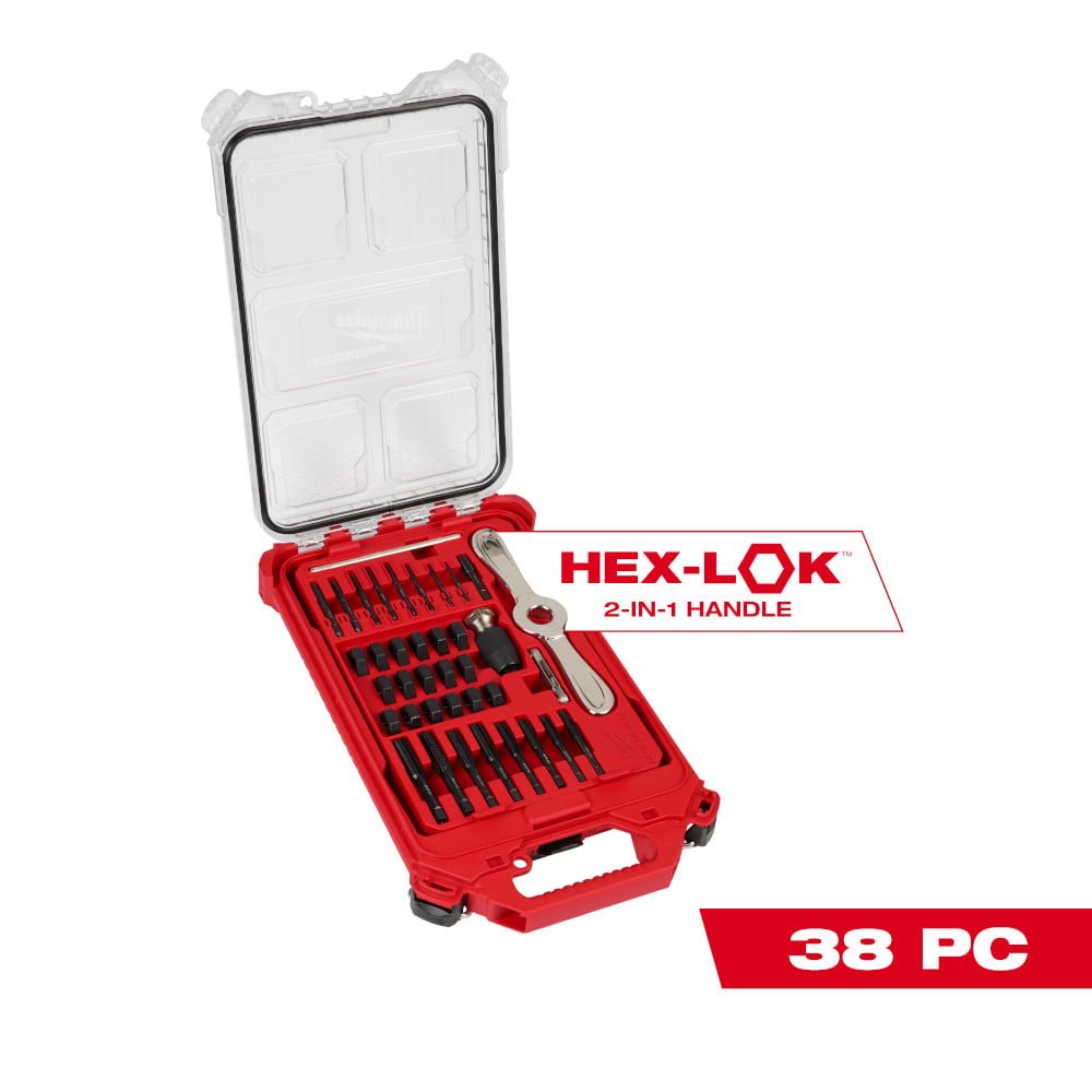 MILWAUKEE 49-22-5604 38PC SAE Tap & Die PACKOUT™ Set w/ Hex-LOK™ 2-in-1 Handle