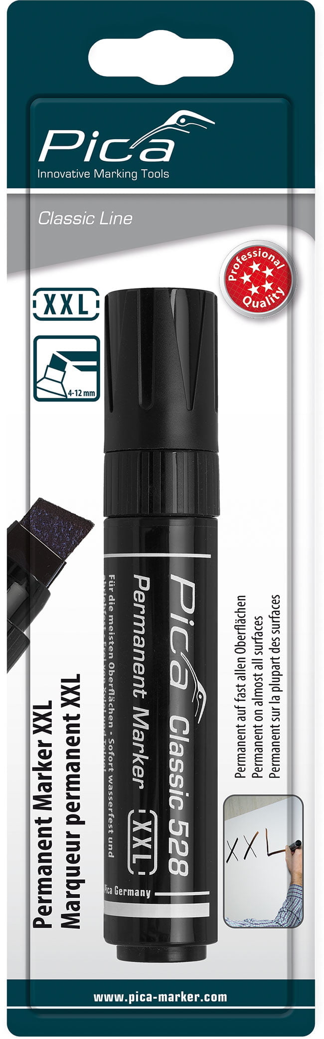 Pica 528/46 Permanent Marker XXL Black, 4-12mm