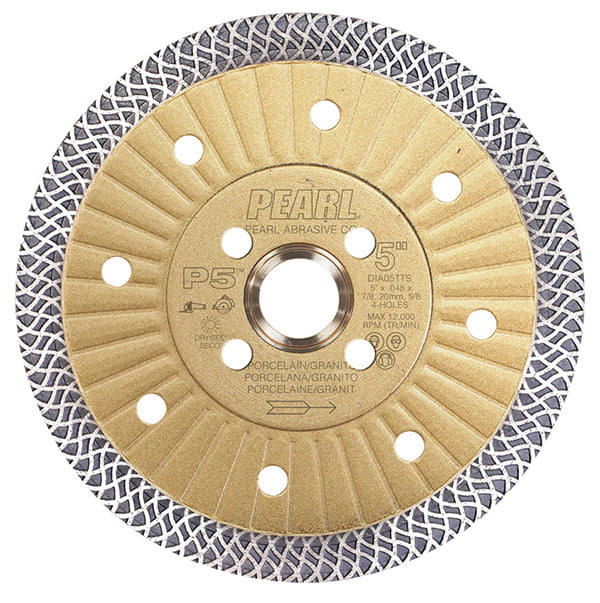 PEARL DIA05TTS P5 LONG LASTING 5" X .048 X 7/8", 20MM, 5/8", (4/HOLES) 12,000 MAX RPM