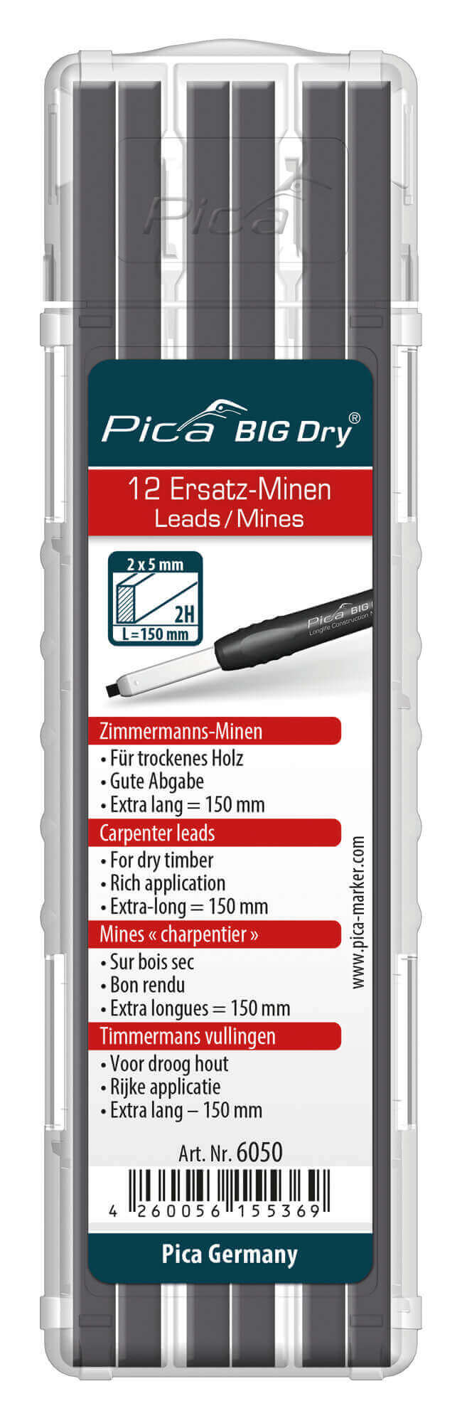 PICA 6050 BIG Dry refill leads-Carpenter leads 2H