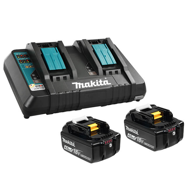 MAKITA Y-00315 18V 2 x (4.0 Ah) Li-Ion Battery & Dual-Port Rapid Charger Kit