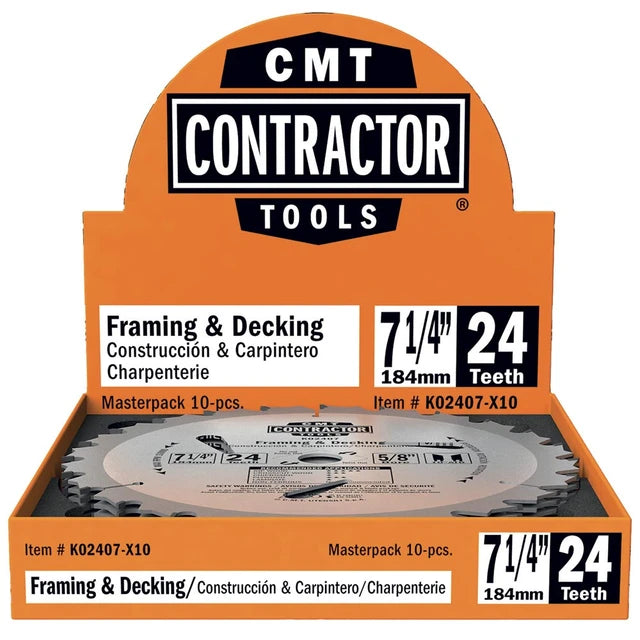 CONTRACTOR FRAMING BLADE 7-1/4" X 24T 10 PACK