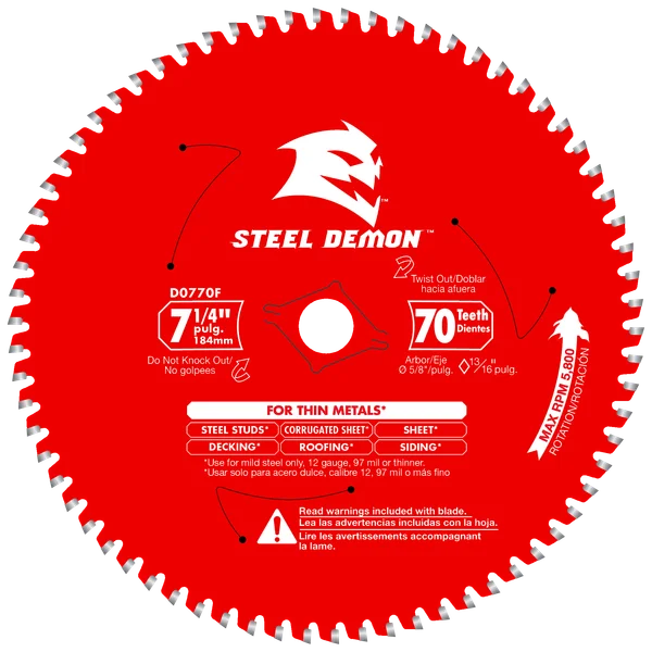 DIABLO D0770F 7-1/4 STEEL DEMON 70T