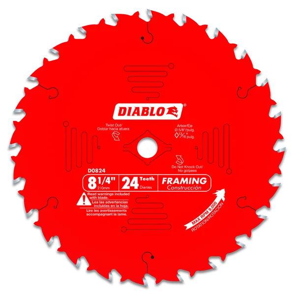 DIABLO D0824X 8-1/4" X 24 CT FRAMING BLADE