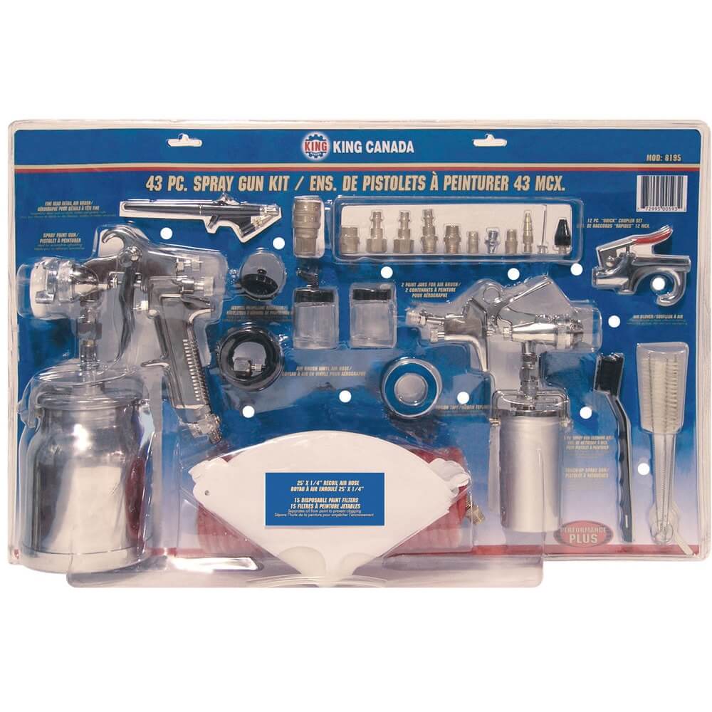 KING CANADA 8195 43 PC. SPRAY GUN KIT