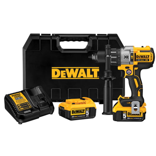 DEWALT-DCD996P2-20V MAX* XR® BRUSHLESS CORDLESS 3-SPEED 1/2 IN. HAMMER DRILL/DRIVER KIT (5.0 AH)