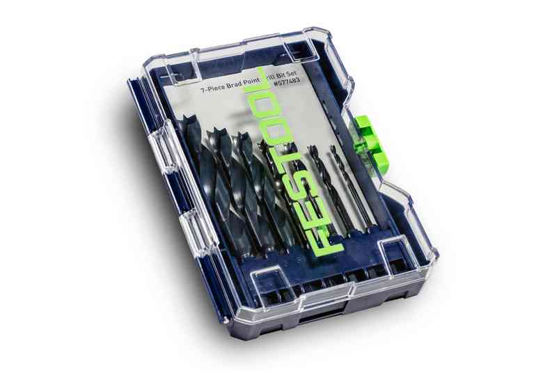 FESTOOL 577483 Brad Point Drill Bit Set BKS D 1/8''-1/2'' CE/W/7
