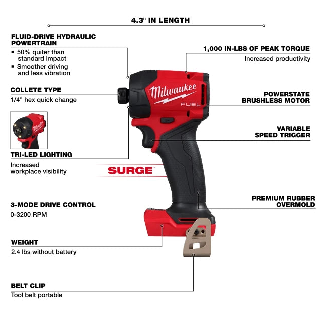 M18 FUEL SURGE 1/4" Hex Hydraulic Driver