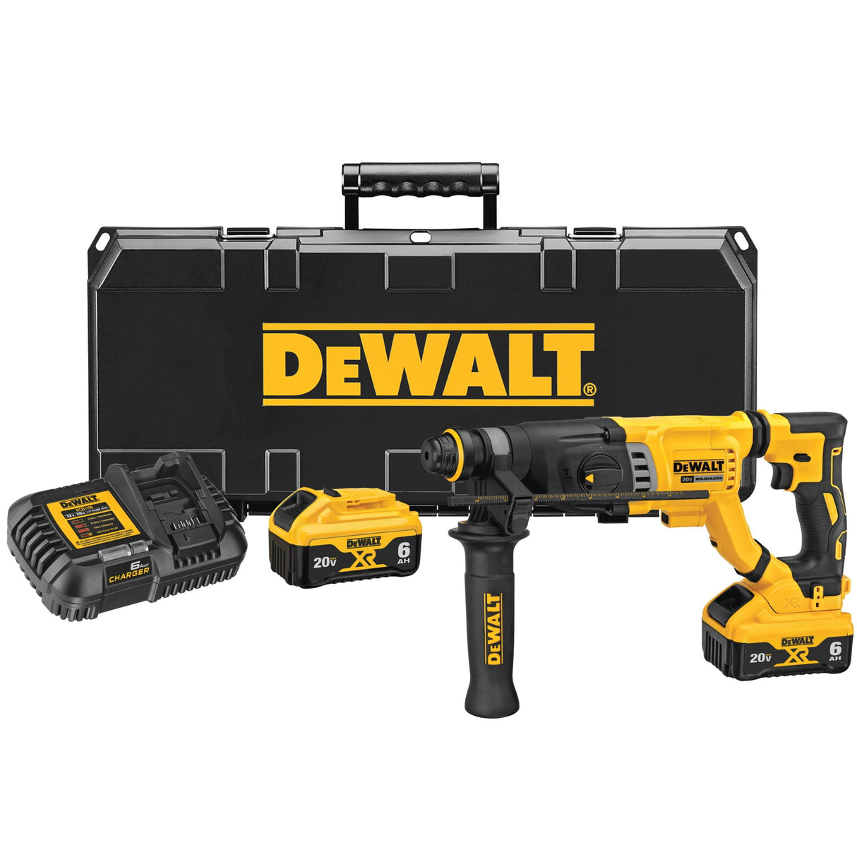 DEWALT DCH263R2 20V MAX XR D-HANDLE3 MODE SDS ROTARY HAMMER (6.0AH) W/ 2 BATTERIES AND BAG