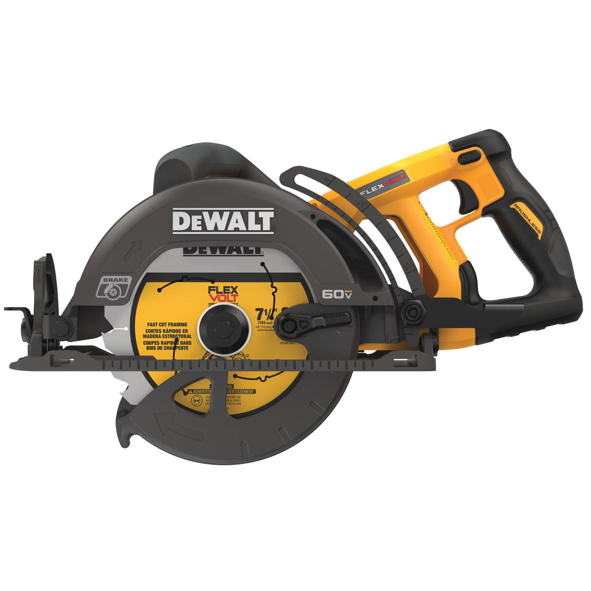 DEWALT-DCS577B-FLEXVOLT® 60V MAX* 7-1/4 IN. CORDLESS WORM DRIVE STYLE SAW (TOOL ONLY)
