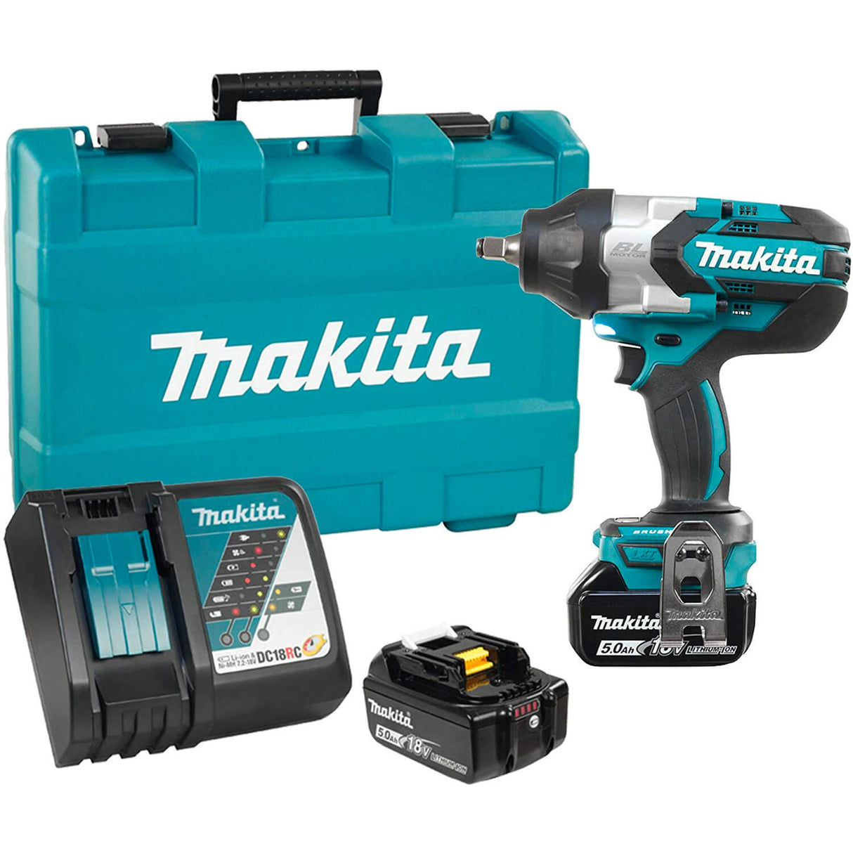 MAKITA DTW1002RTE 1/2" Cordless High Torque Impact Wrench with Brushless Motor