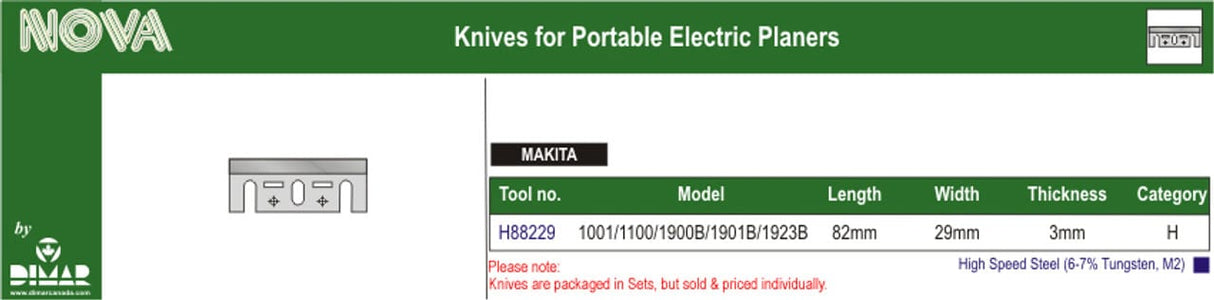 DIMAR H88229 PLANER KNIFE