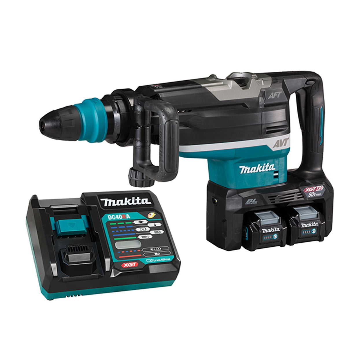 MAKITA HR006GM203 80V max (40VX2) XGT Brushless Cordless 2" SDS-MAX Rotary Hammer w/AWS, AFT & AVT (4.0 Ah x2 Kit)