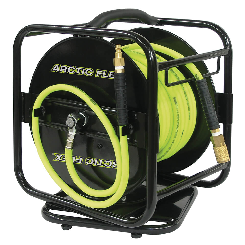 KING CANADA K-10014FRL 1/4" X 100' MANUAL AIR HOSE REEL W/HYBRID POLYMER AIR HOSE
