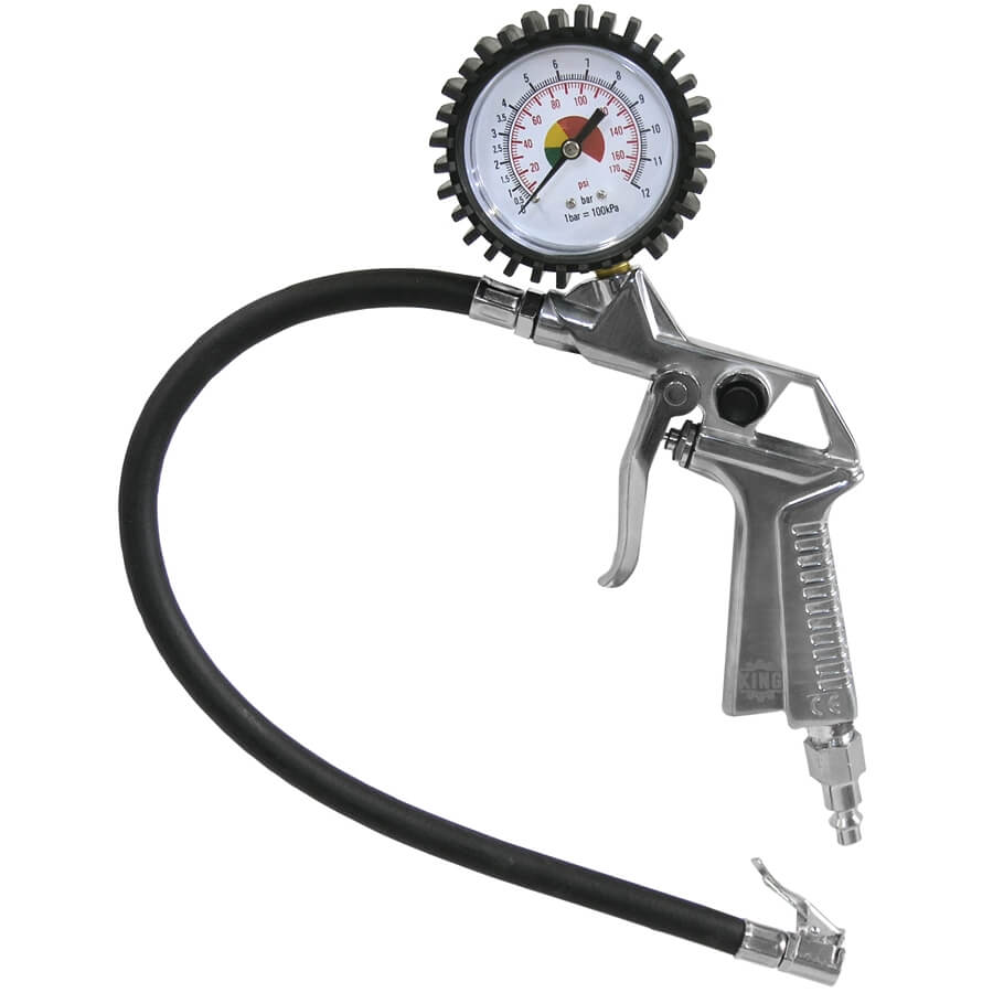 KING CANADA K-1630 TIRE INFLATION GUN WITH PRESSURE GAUGE