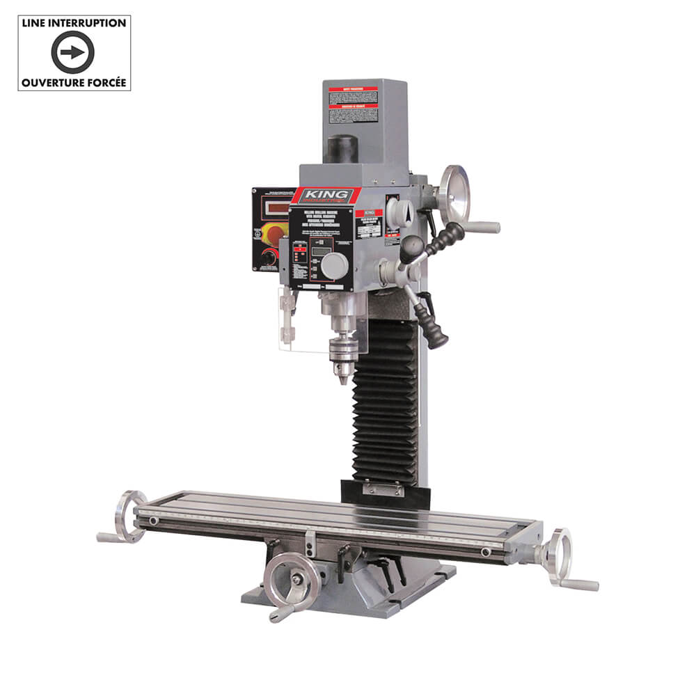 KING CANADA KC-20VS-2 MILLING DRILLING MACHINE WITH DIGITAL READOUTS
