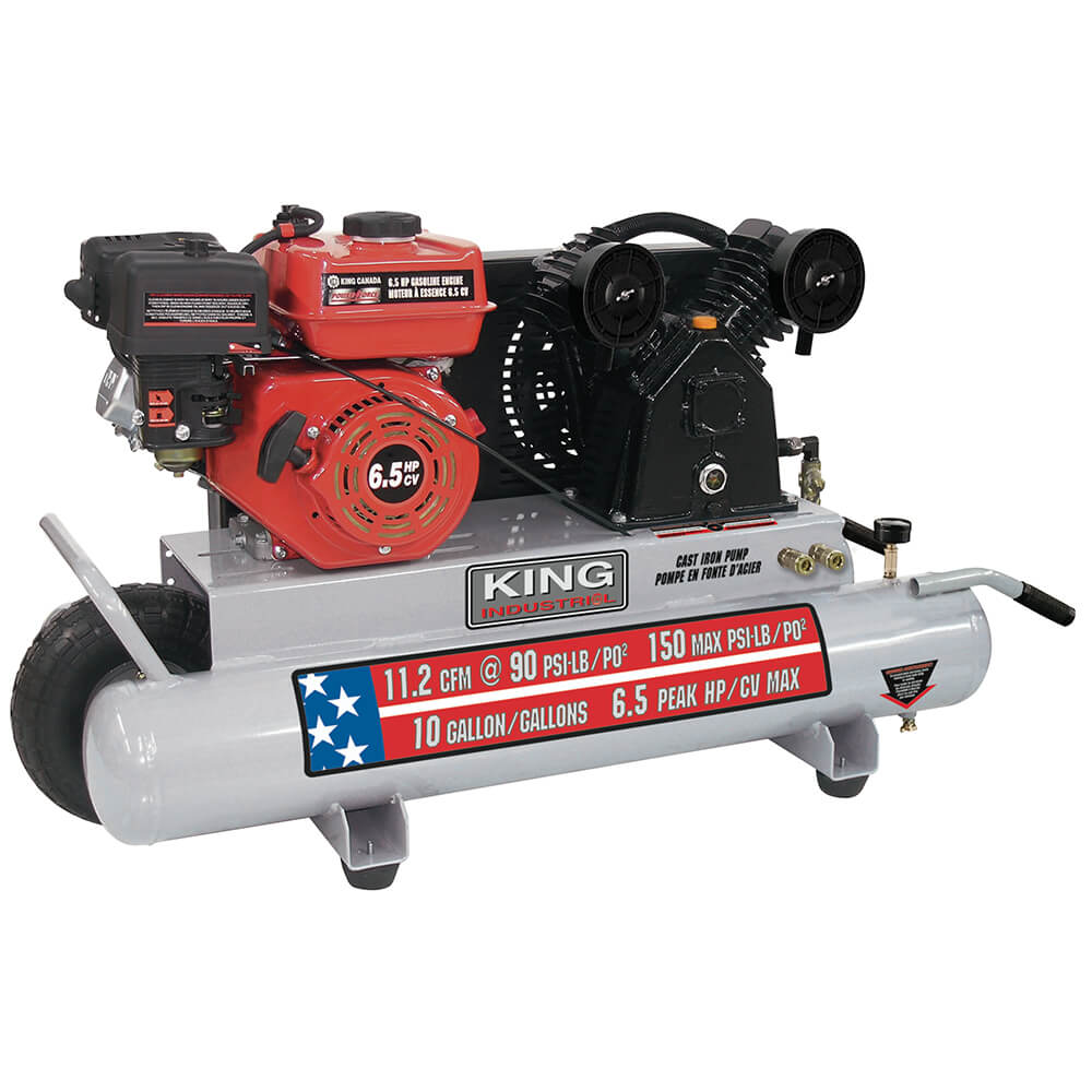 KING CANADA KC-6510G2 10 GALLON 6.5 HP GAS WHEELBARROW AIR COMPRESSOR