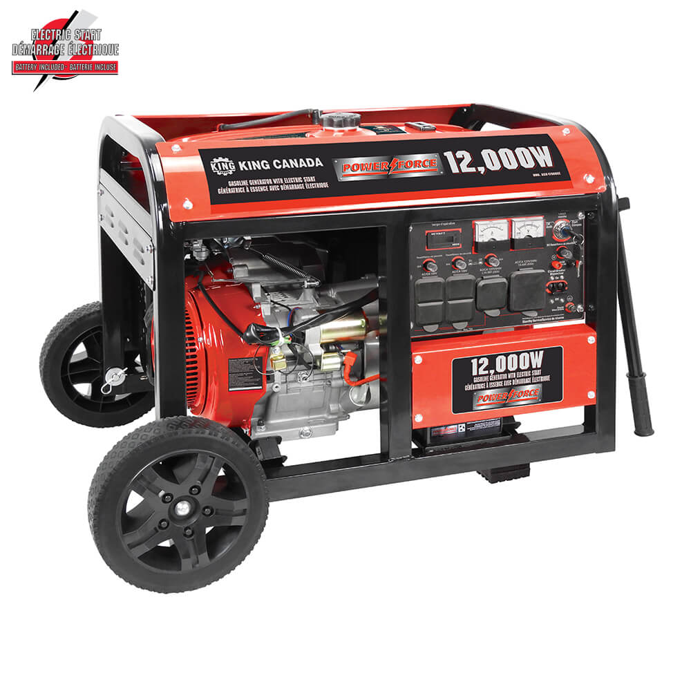 KING CANADA KCG-12000GE 12000W GASOLINE GENERATOR WITH ELECTRIC START & WHEEL KIT