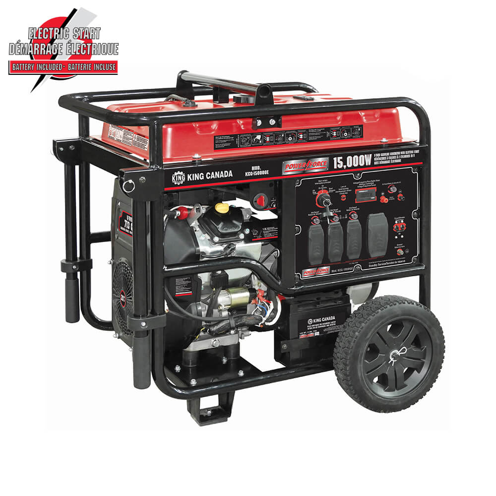 KING CANADA KCG-15000GE 15000W V-TWIN GASOLINE GENERATOR WITH ELECTRIC START