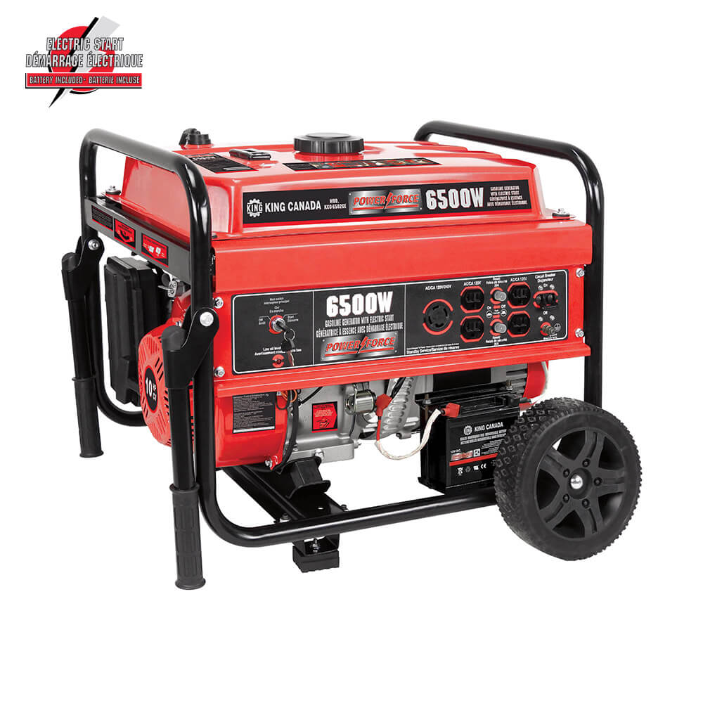 KING CANADA KCG-6502GE 6500W GASOLINE GENERATOR WITH ELECTRIC START & WHEEL KIT